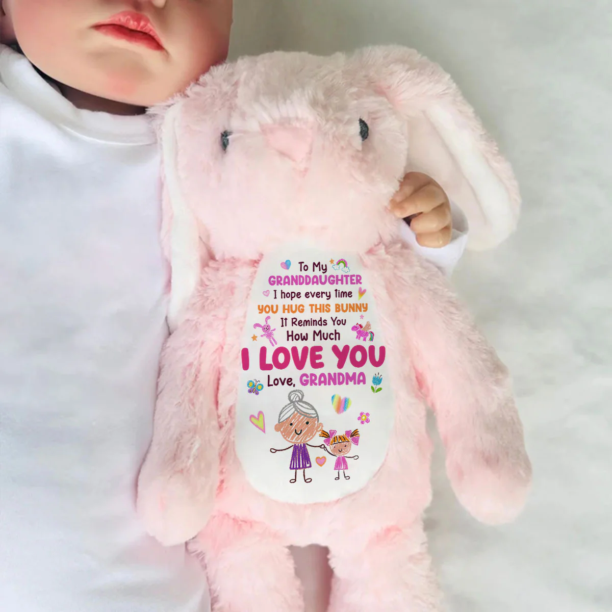 Every Hug, My Love Stays With You - Personalized Stuffed Bunny - Image 6
