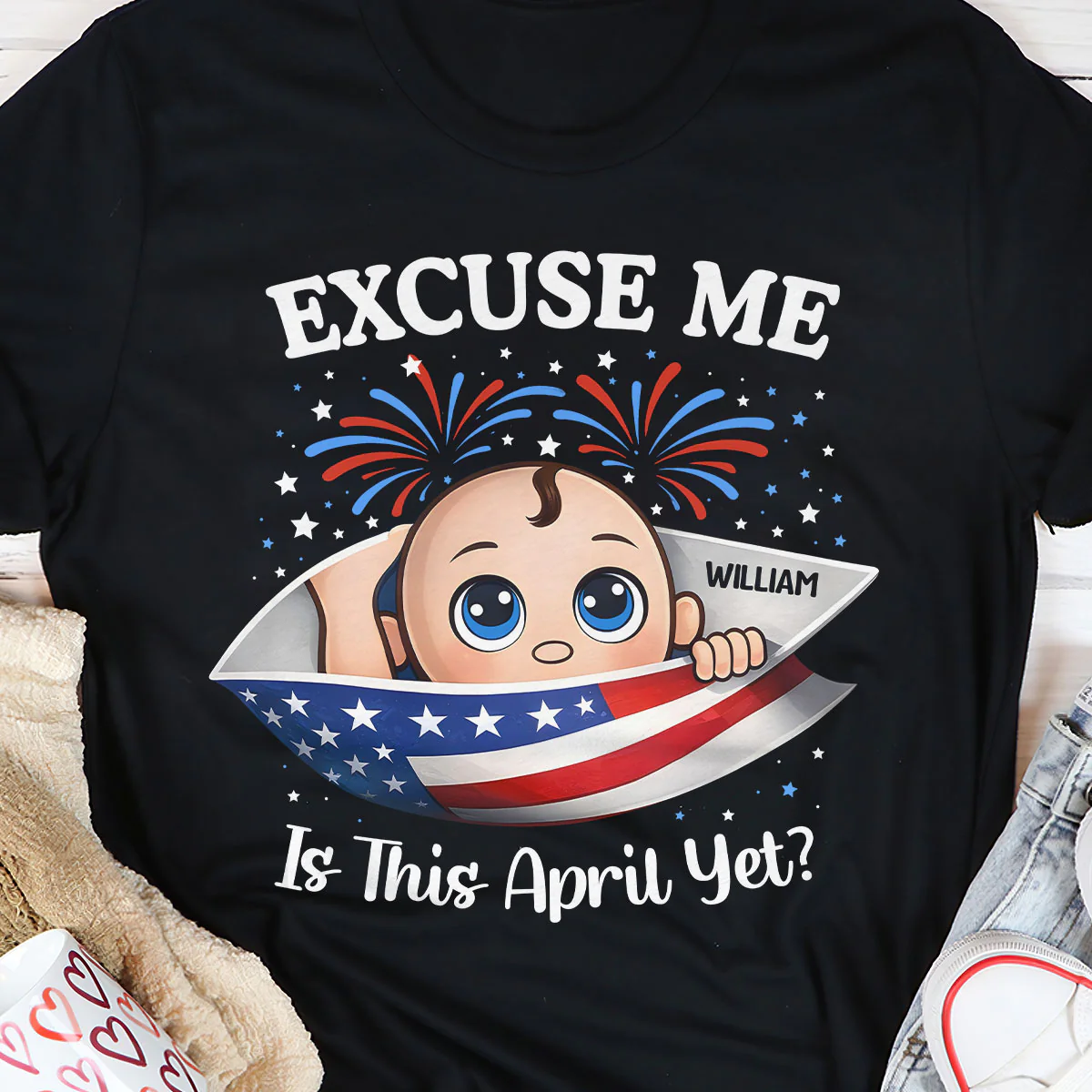 Excuse Me Is It Time Yet Expecting Mom - Personalized 2D Unisex T-shirt - Image 5