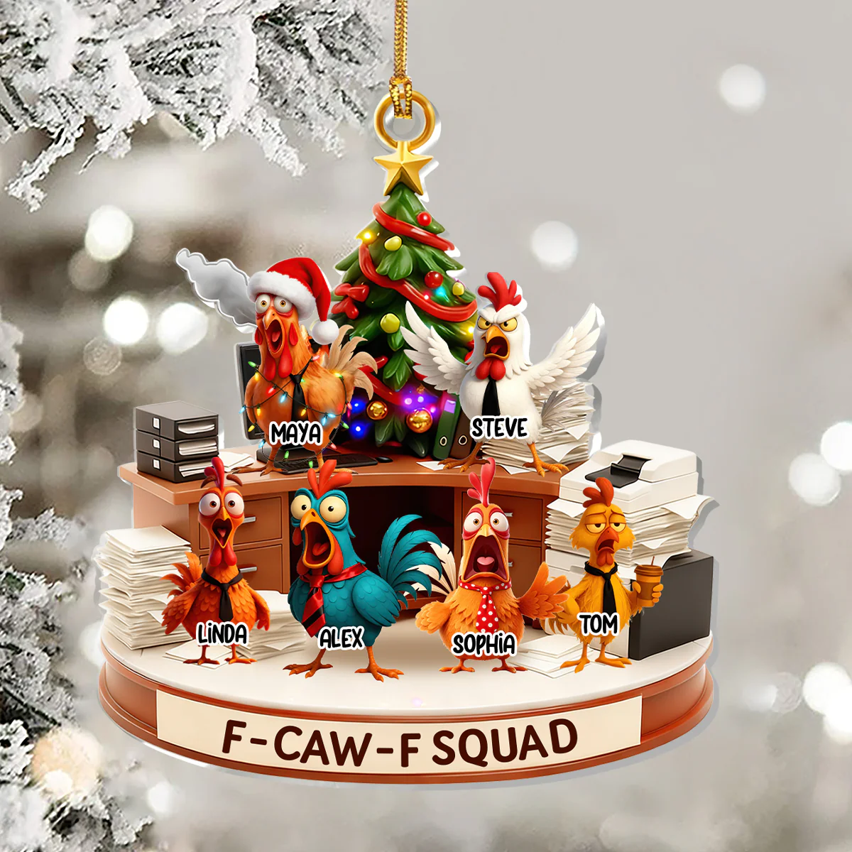 F-Caw-F Squad - Personalized 1-Layer Acrylic Ornament - Image 5