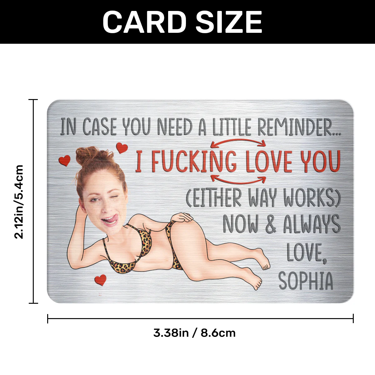 F*cking Love You Either Way Works Funny Couple - Personalized Aluminum Wallet Card - Image 5