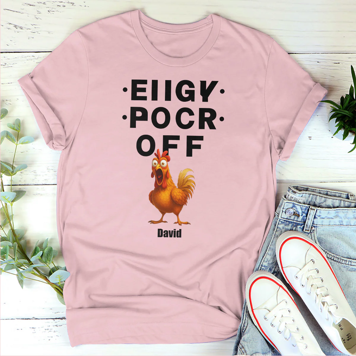 F**k Off Chicken Squad Message - Personalized 2D Unisex T-shirt - Image 3