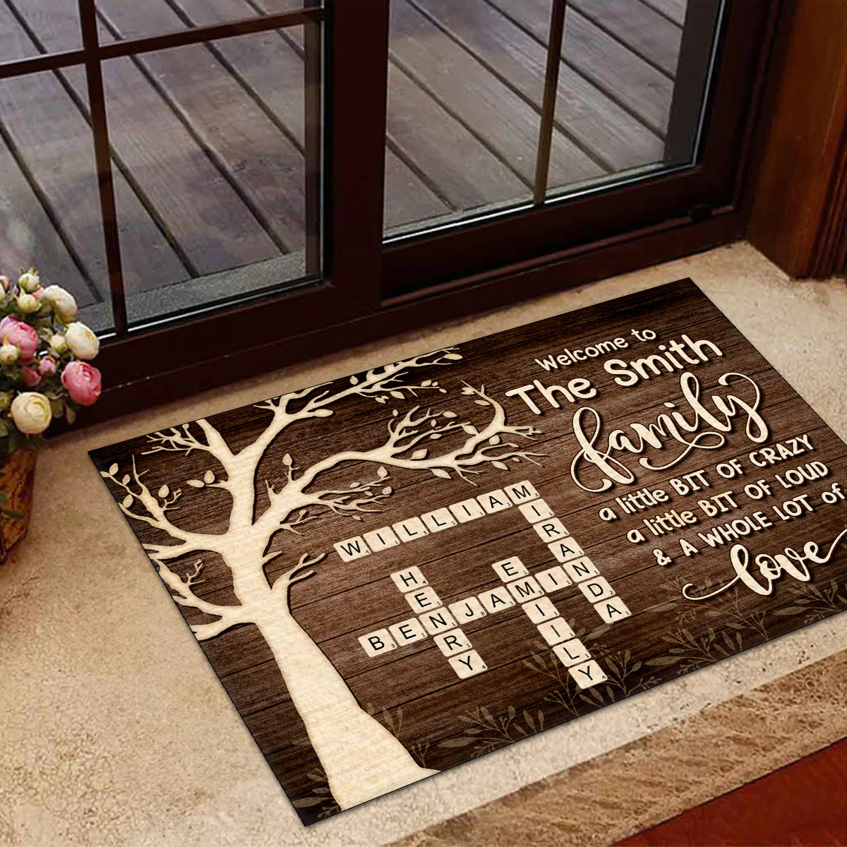 Family A Little Bit Of Crazy Loud And A Whole Lot Of Love - Personalized Doormat - Image 5