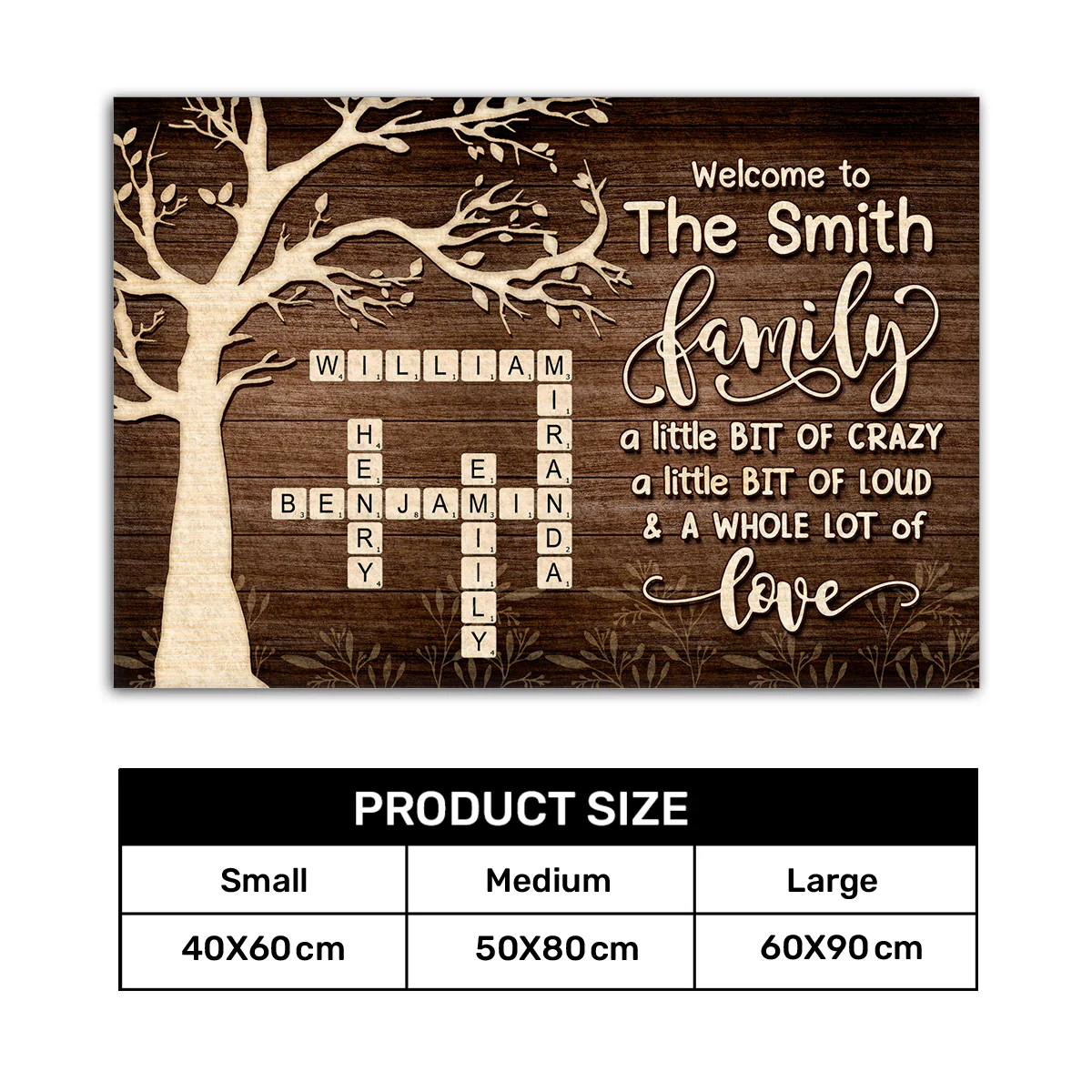 Family A Little Bit Of Crazy Loud And A Whole Lot Of Love - Personalized Doormat - Image 7