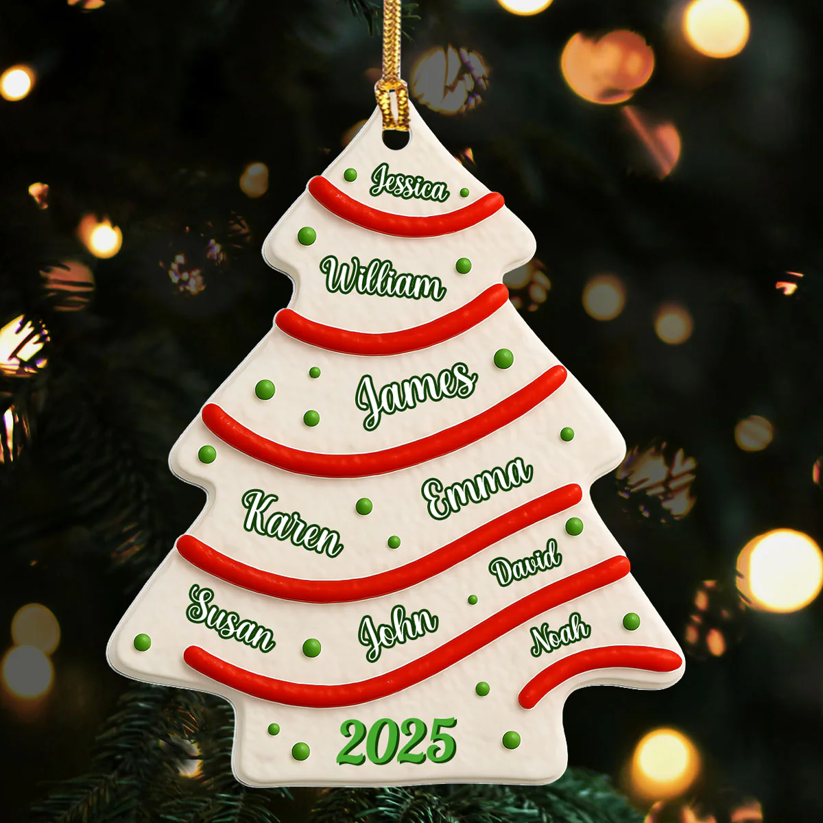 Christmas Tree Cake - Personalized 1-Layer Acrylic Ornament