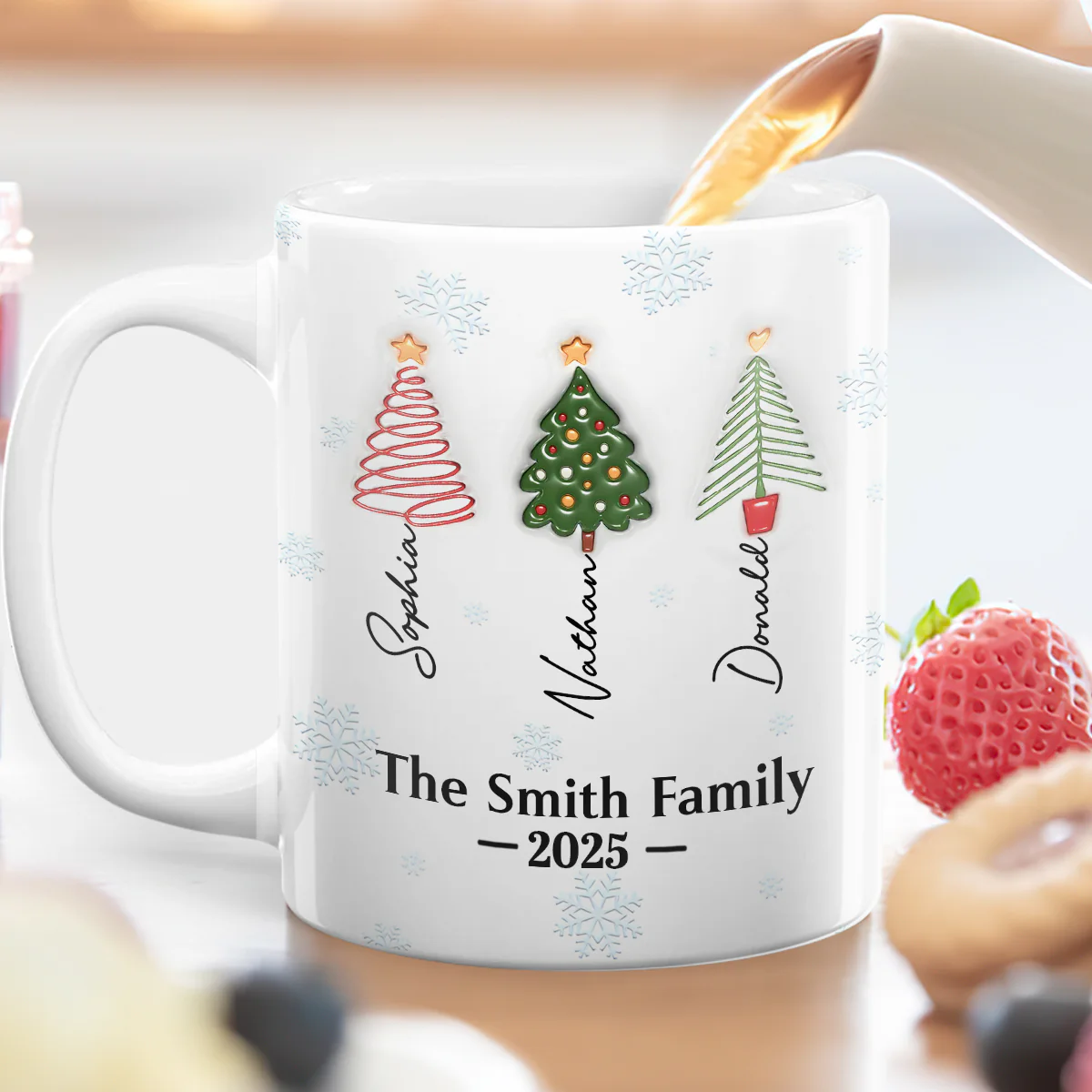 Family Christmas Tree Names - Personalized Ceramic Coffee Mug - Image 6