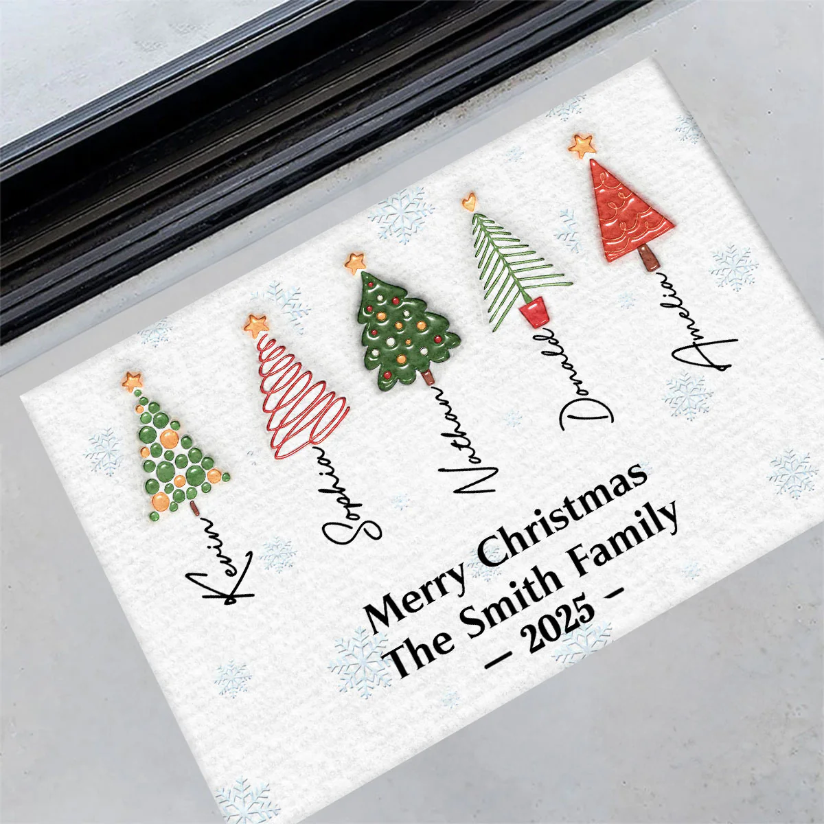 Family Christmas Tree Names - Personalized Doormat - Image 4