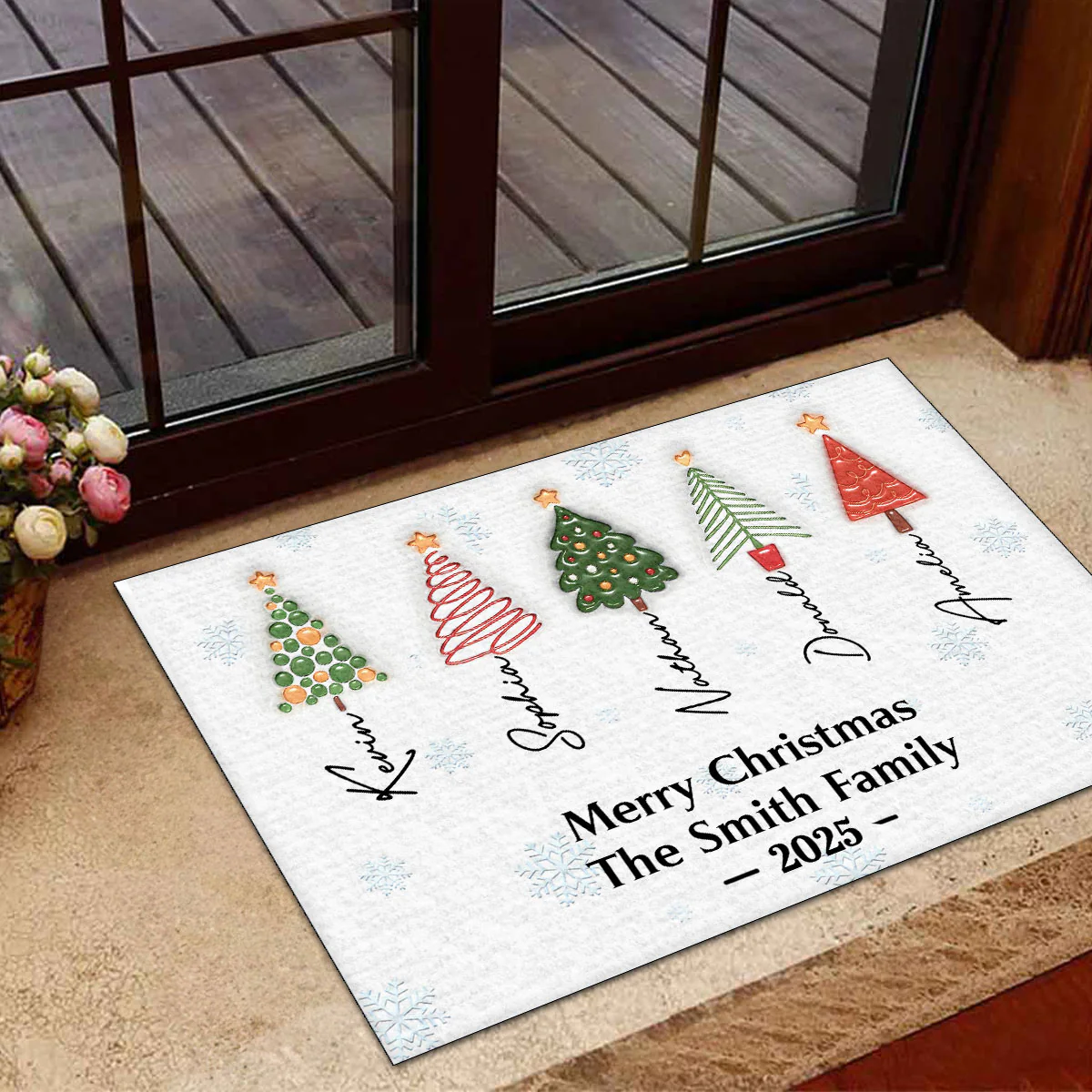 Family Christmas Tree Names - Personalized Doormat - Image 5