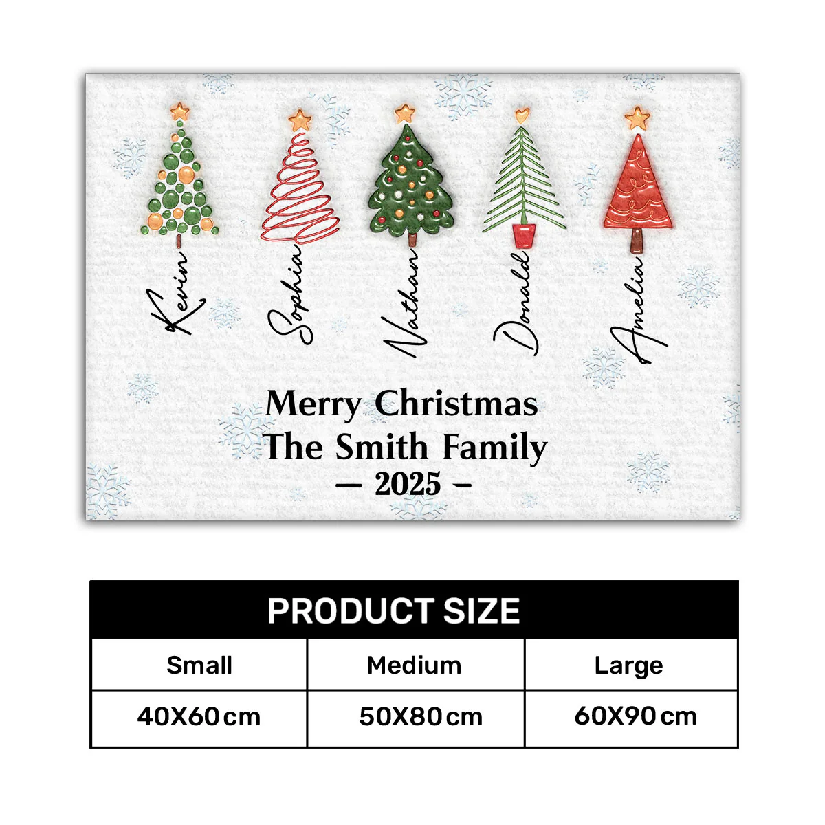 Family Christmas Tree Names - Personalized Doormat - Image 7