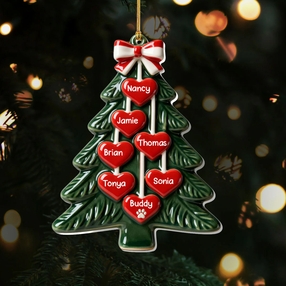 Family Christmas Tree - Personalized 1-Layer Acrylic Ornament
