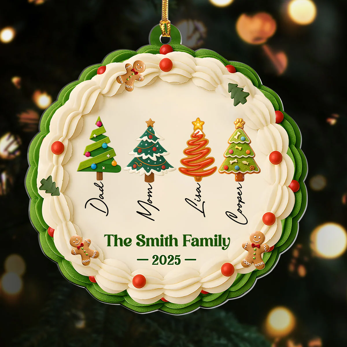 Family Cookie - Personalized 1-Layer Acrylic Ornament