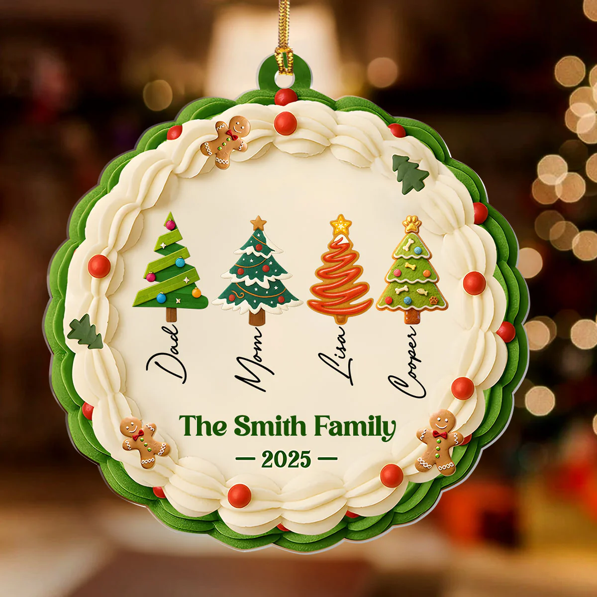 Family Cookie - Personalized 1-Layer Acrylic Ornament - Image 2