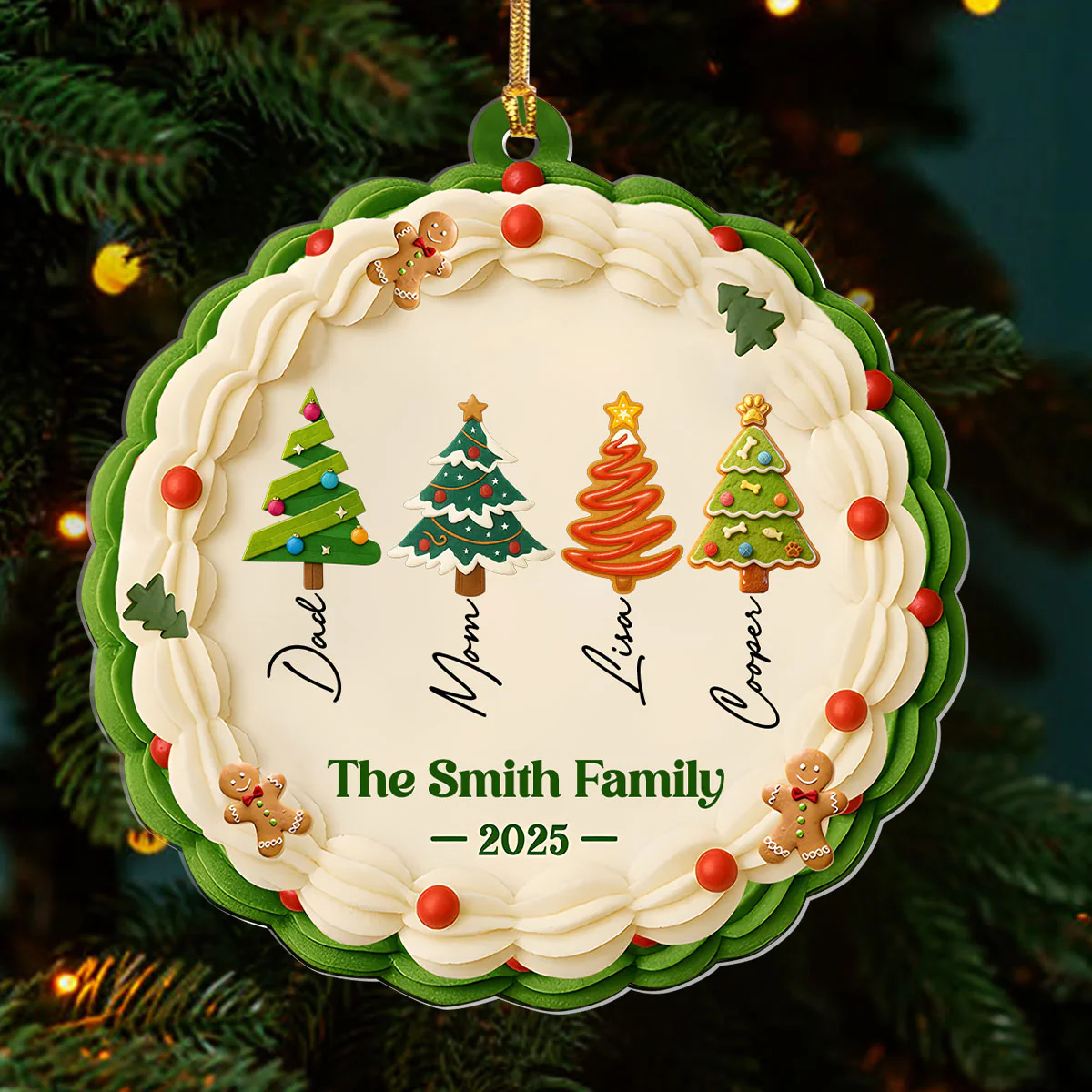 Family Cookie - Personalized 1-Layer Acrylic Ornament - Image 3