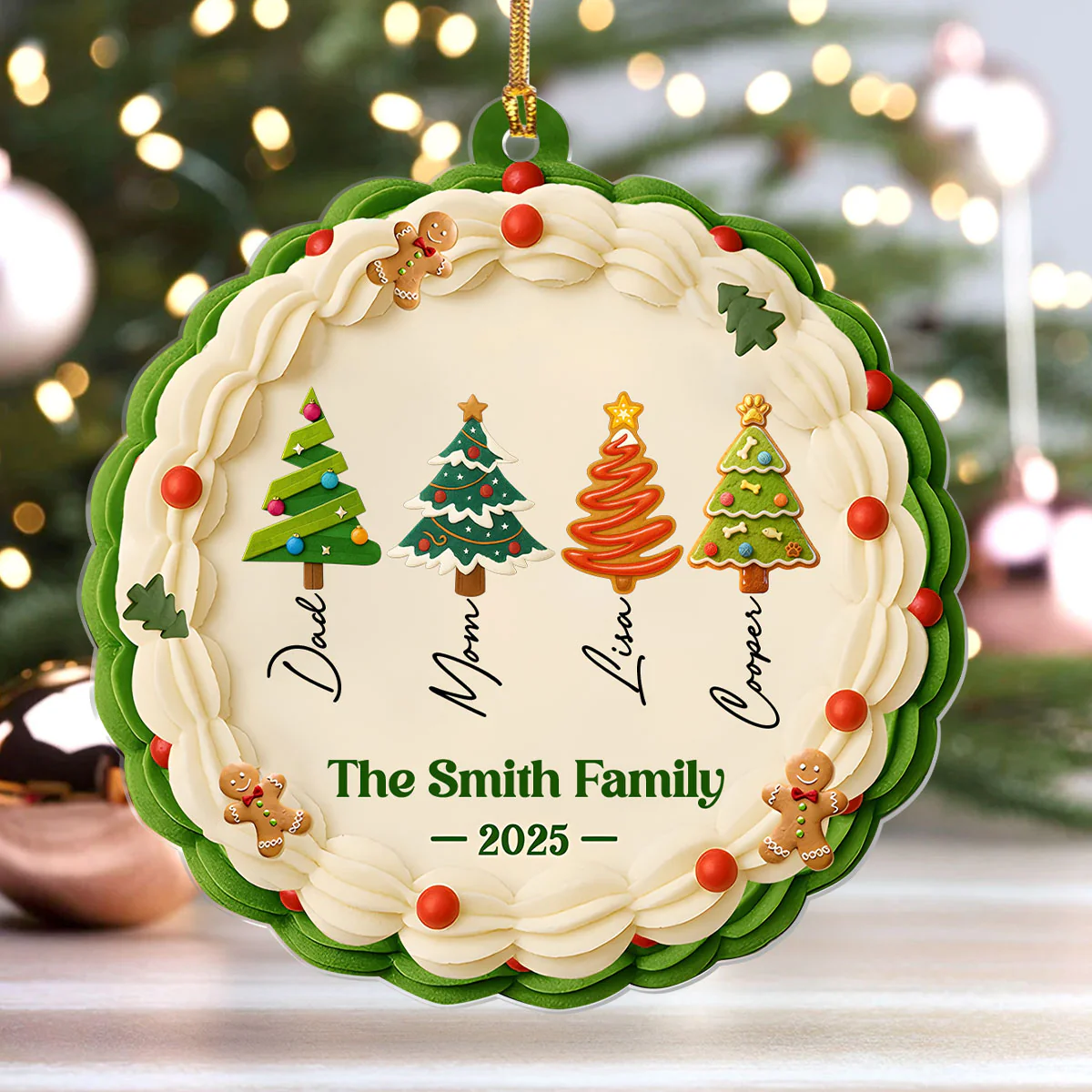 Family Cookie - Personalized 1-Layer Acrylic Ornament - Image 4