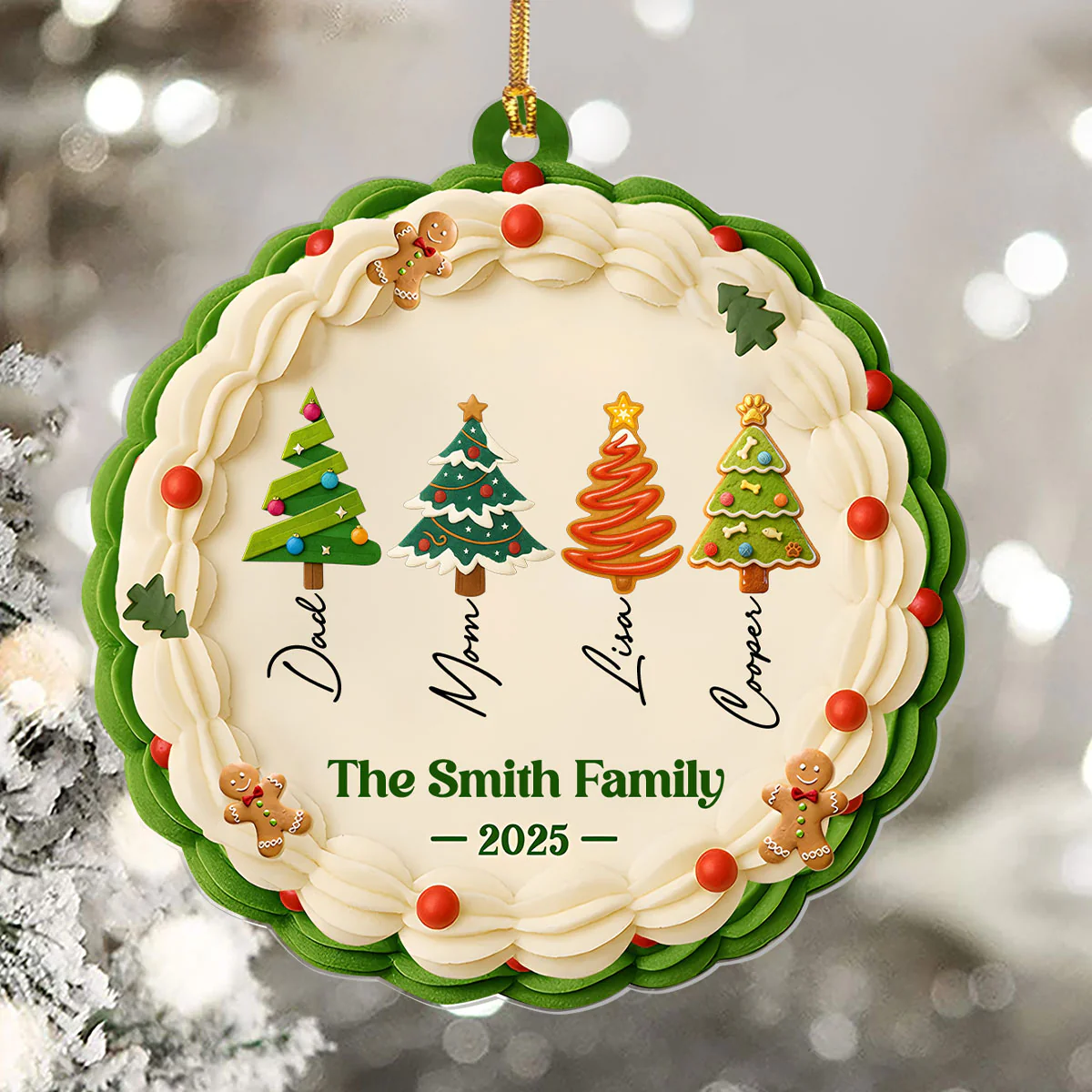 Family Cookie - Personalized 1-Layer Acrylic Ornament - Image 5