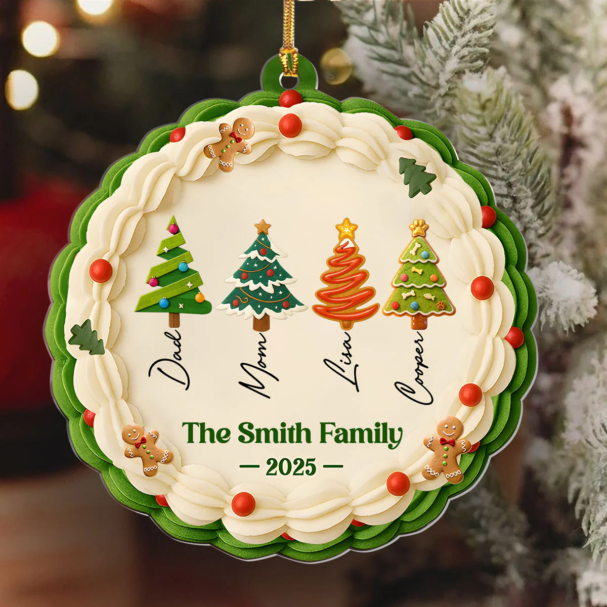 Family Cookie - Personalized 1-Layer Acrylic Ornament - Image 6