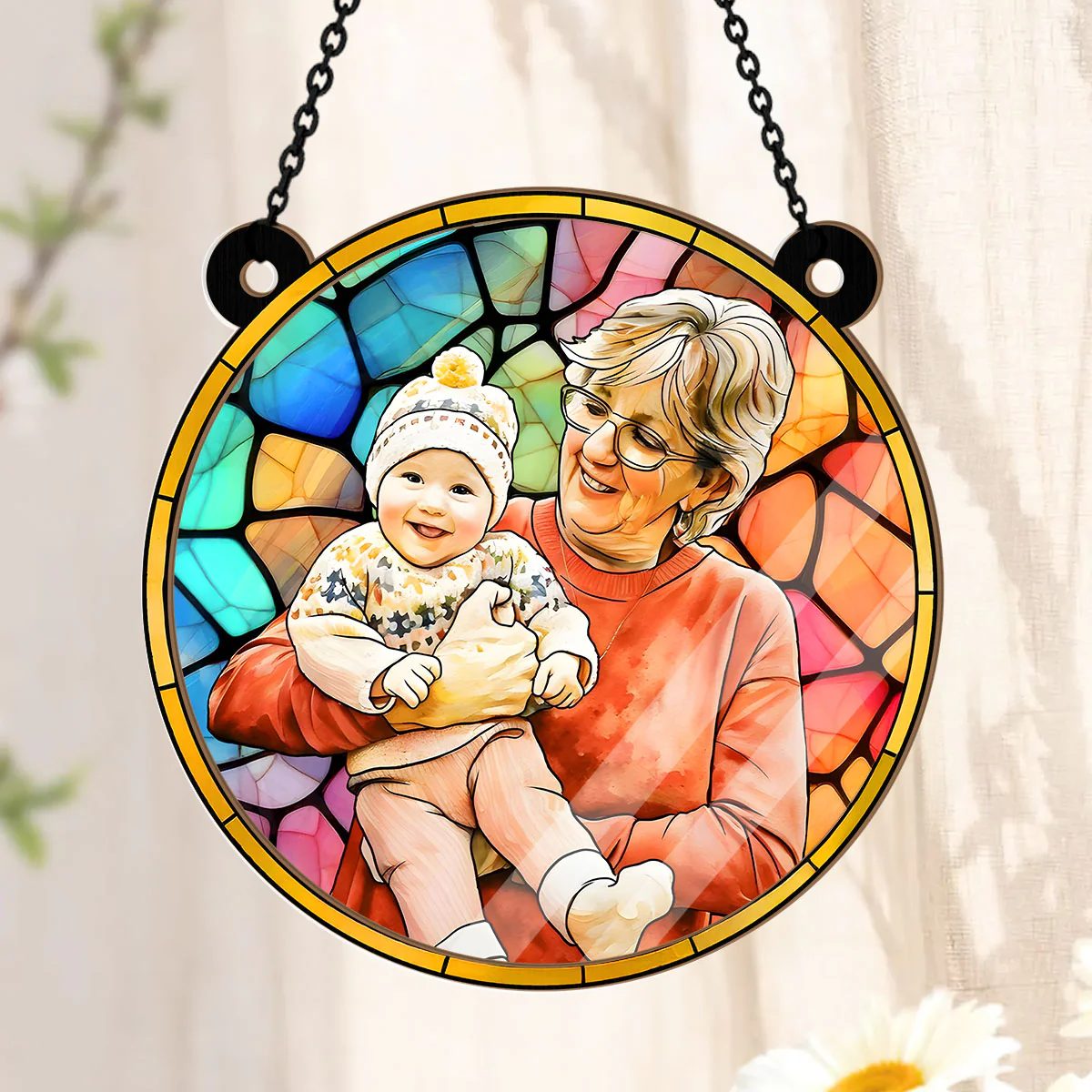 Family Custom Photo - Personalized Window Hanging Suncatcher - Image 3