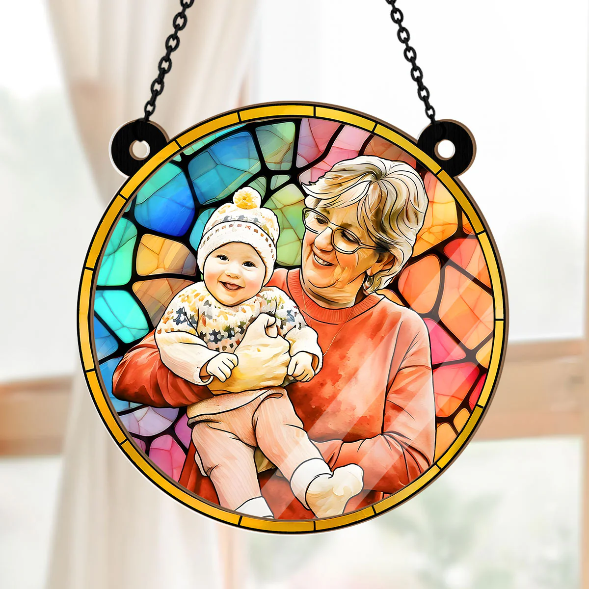 Family Custom Photo - Personalized Window Hanging Suncatcher - Image 5