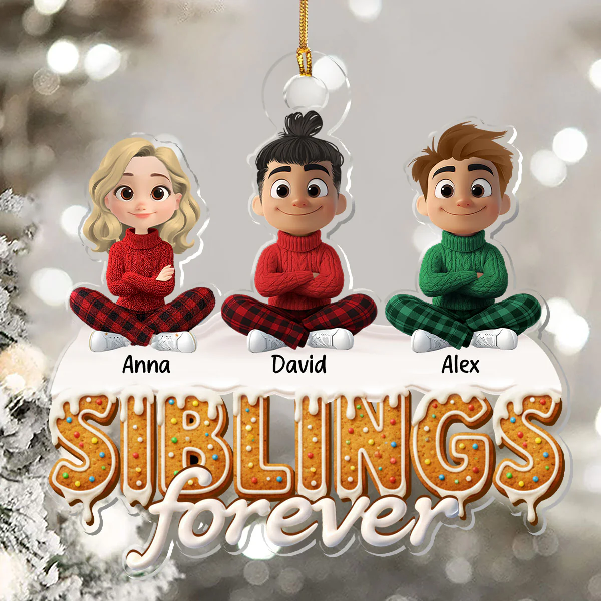 Family Endless Love - Personalized 1-Layer Acrylic Ornament - Image 5