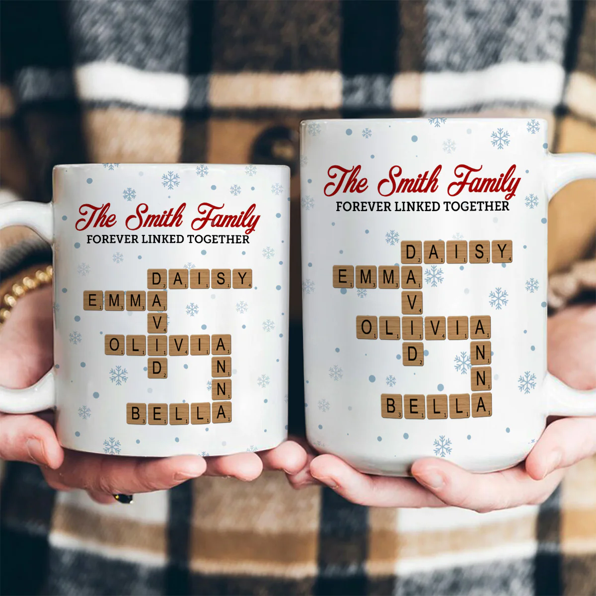 Family Forever Linked Together - Personalized Ceramic Coffee Mug - Image 3