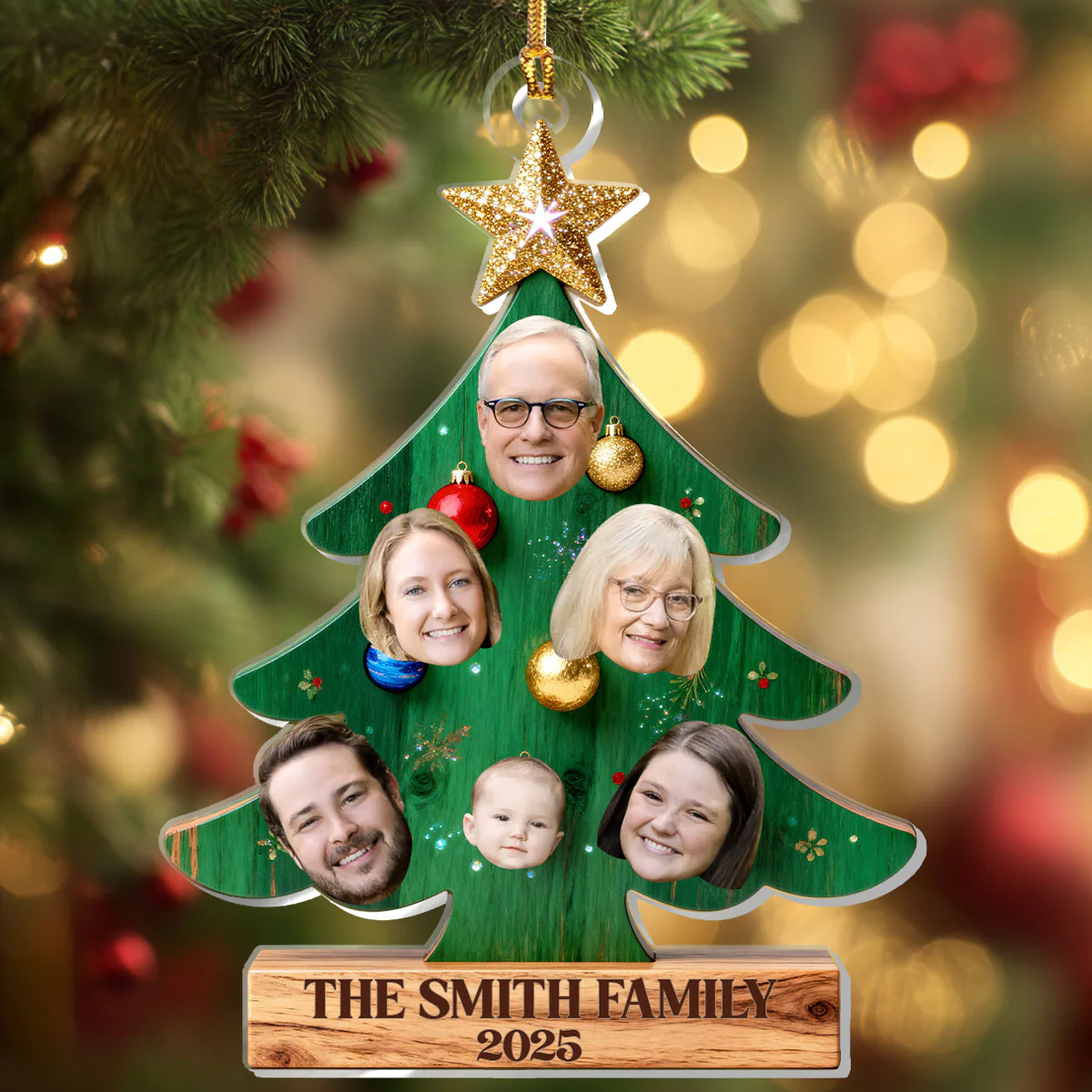 Family Forever - Personalized 1-Layer Acrylic Ornament - Image 4