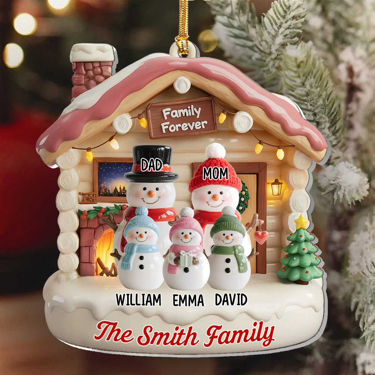 Family Forever - Personalized 1-Layer Acrylic Ornament - Image 6