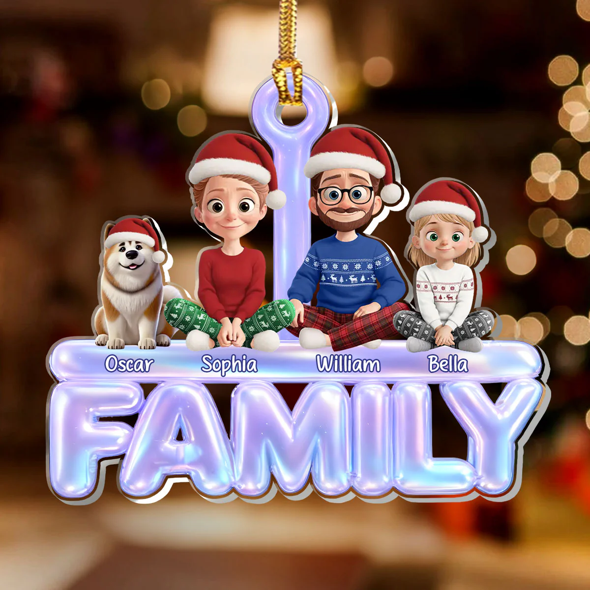Family Forever - Personalized 1-Layer Acrylic Ornament - Image 2