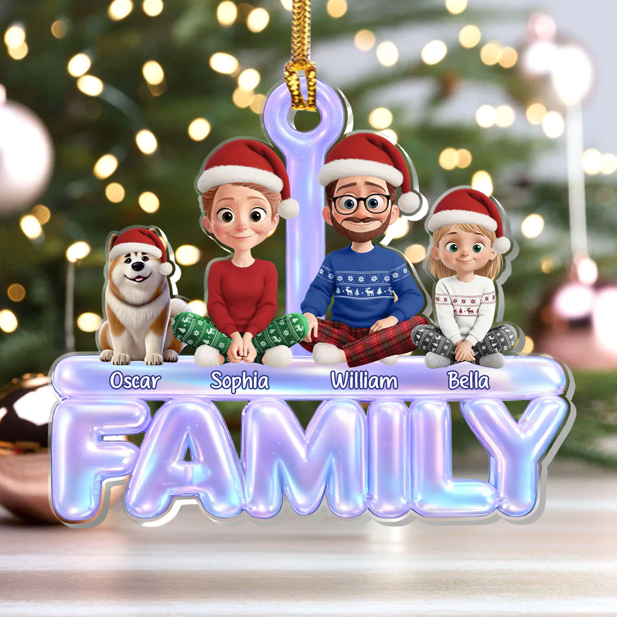 Family Forever - Personalized 1-Layer Acrylic Ornament - Image 4