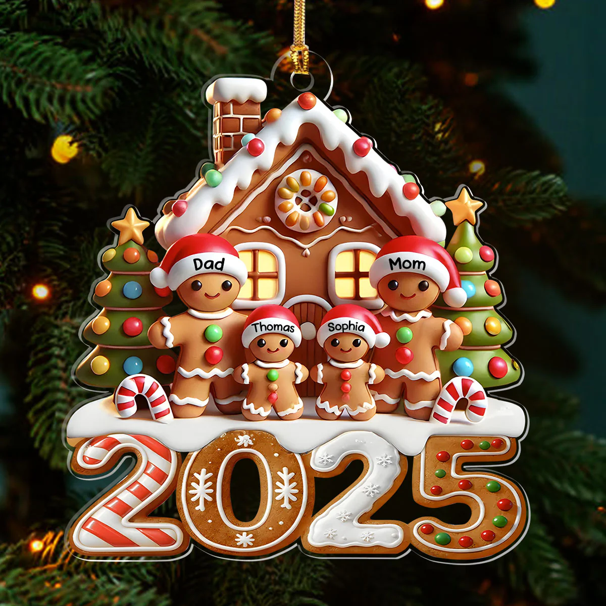Family Love 2025 - Personalized 1-Layer Acrylic Ornament - Image 3