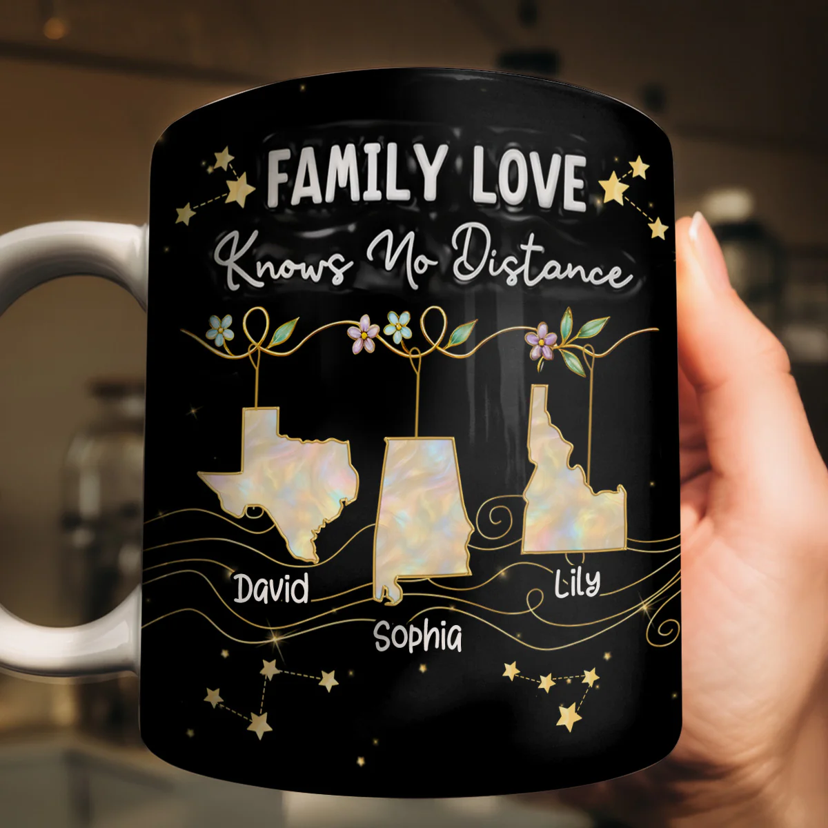 Family Love Crystal - Personalized Ceramic Coffee Mug