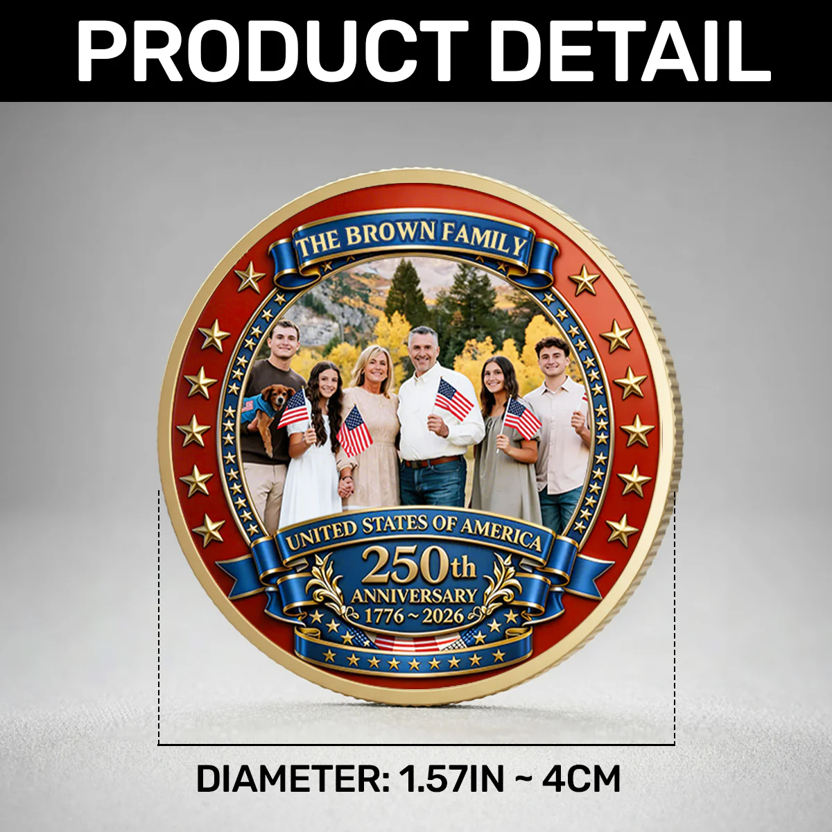 Family Love & Patriotism Keepsake - Personalized Commemorative Coin - Image 8