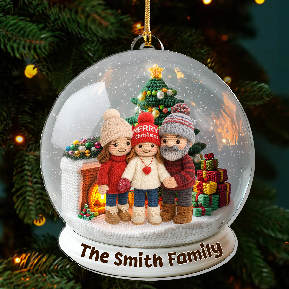 Family Makes It Merry - Personalized 1-Layer Acrylic Ornament - Image 3