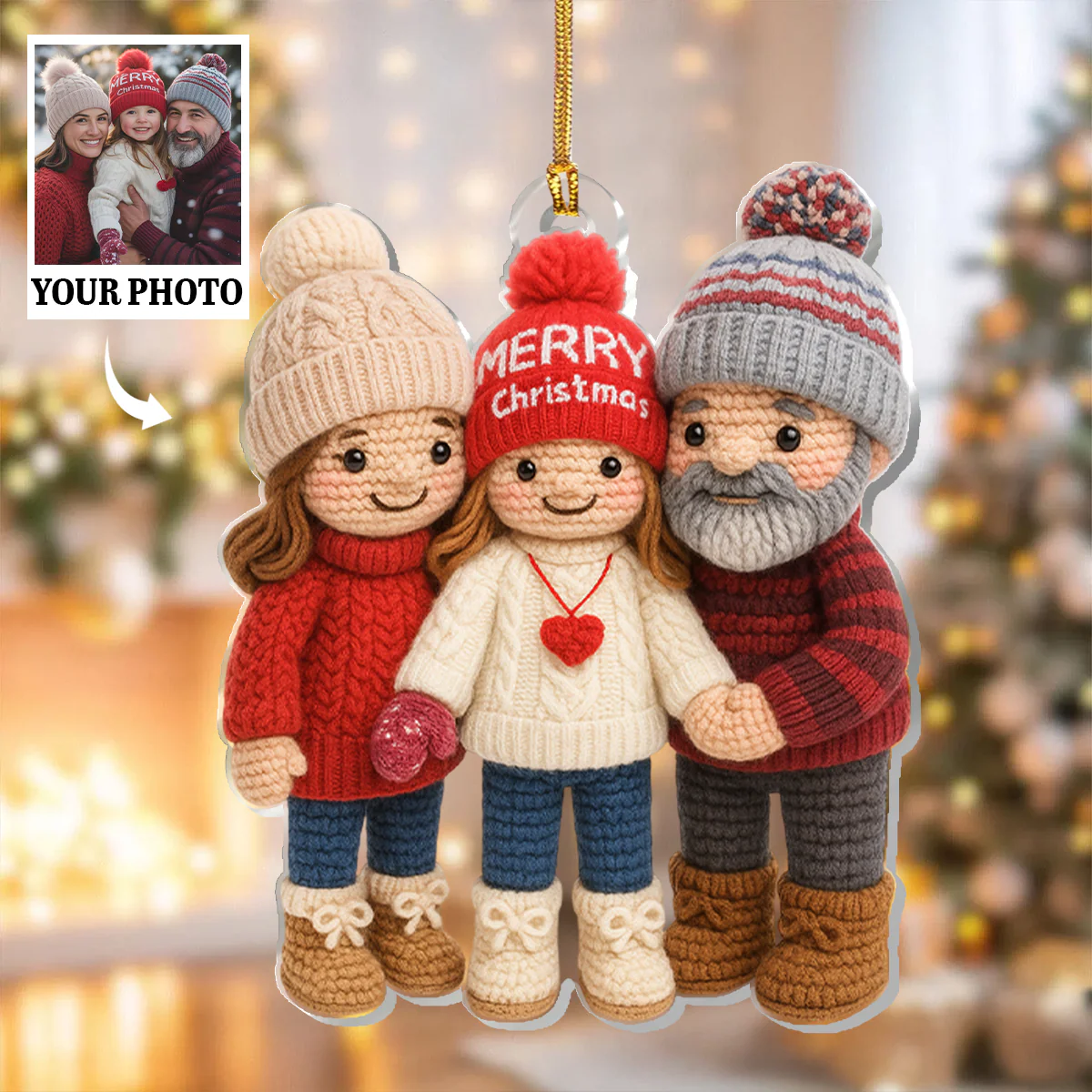 Family Makes It Merry - Personalized 1-Layer Acrylic Ornament