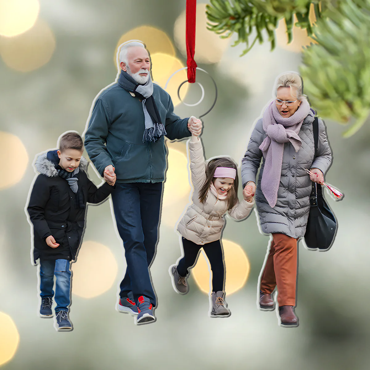 Family Moment Custom Photo - Personalized 1-Layer Acrylic Ornament - Image 3