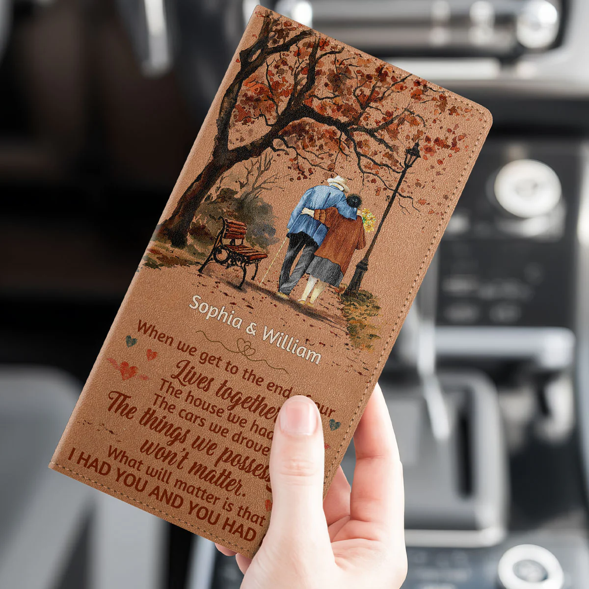 Family Old Couple When We Ge - Personalized Car Registration And Insurance Holder - Image 3