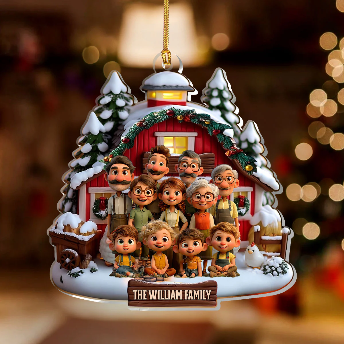Family Photo Custom - Personalized 1-Layer Acrylic Ornament - Image 2