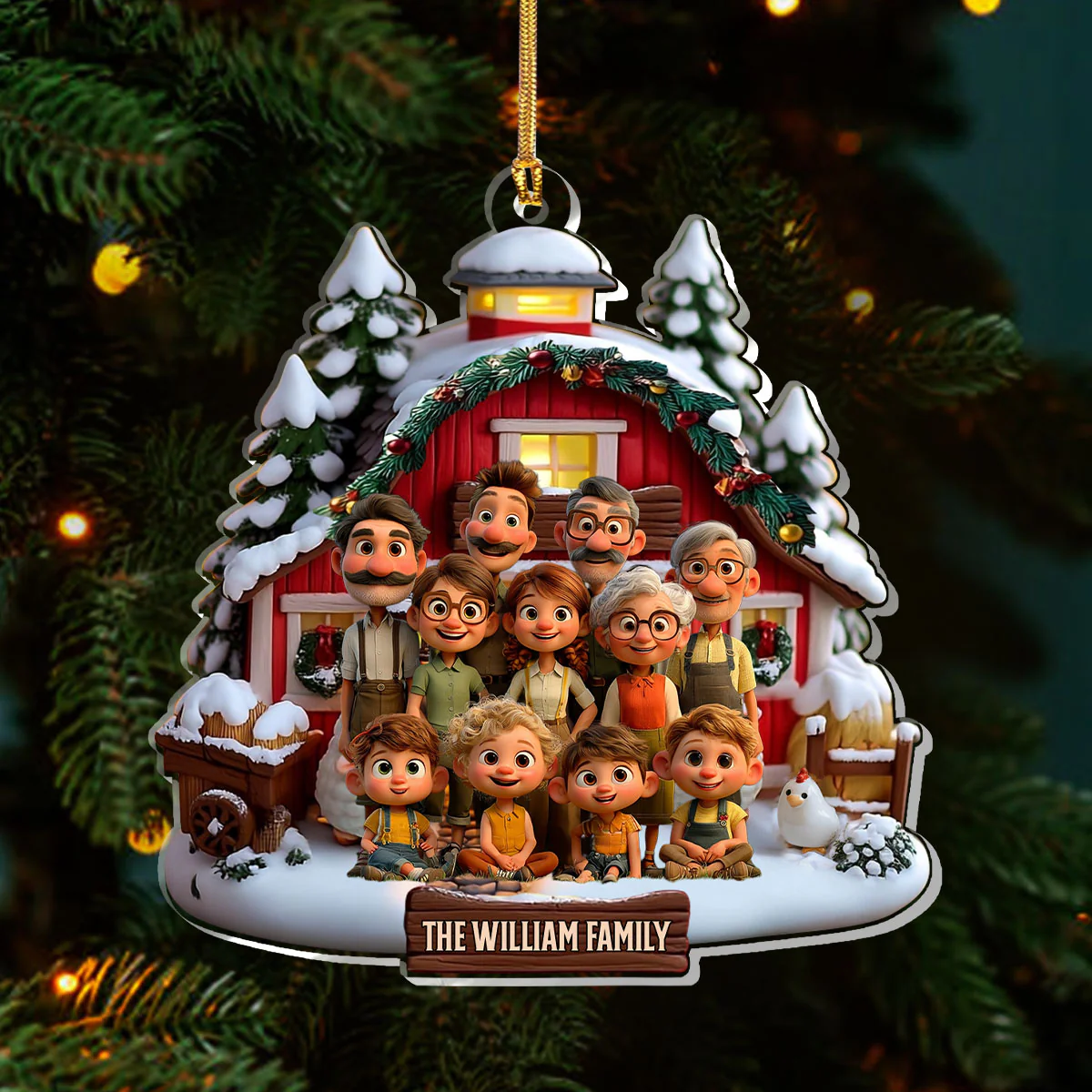 Family Photo Custom - Personalized 1-Layer Acrylic Ornament - Image 3