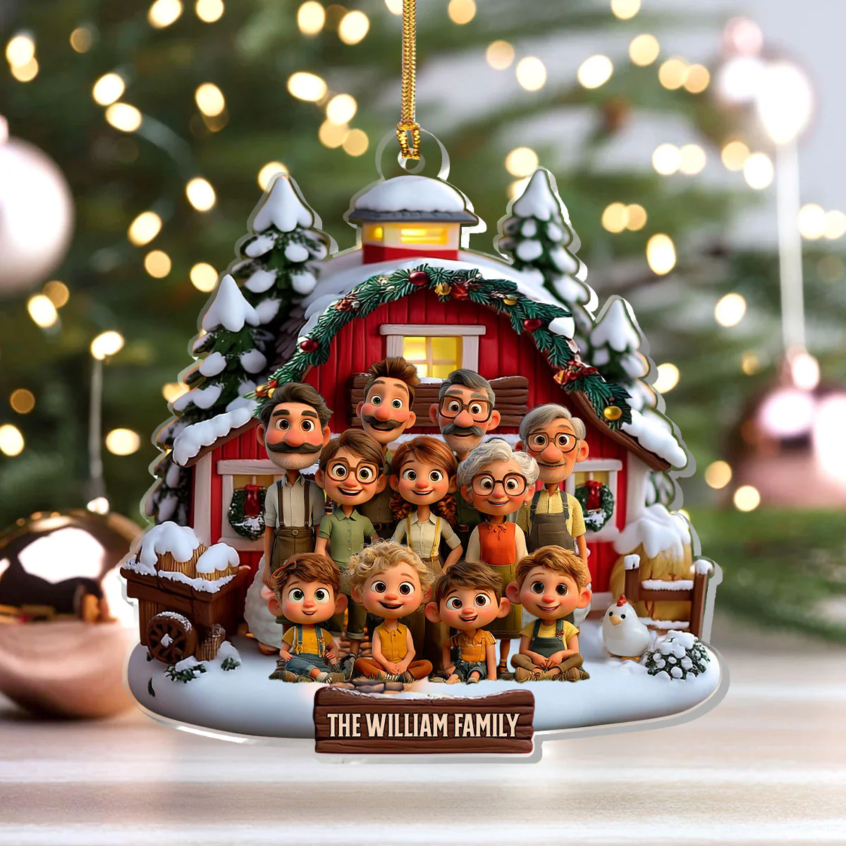 Family Photo Custom - Personalized 1-Layer Acrylic Ornament - Image 4