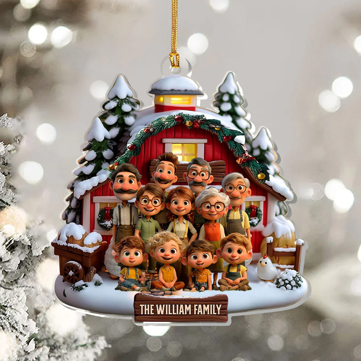 Family Photo Custom - Personalized 1-Layer Acrylic Ornament - Image 5