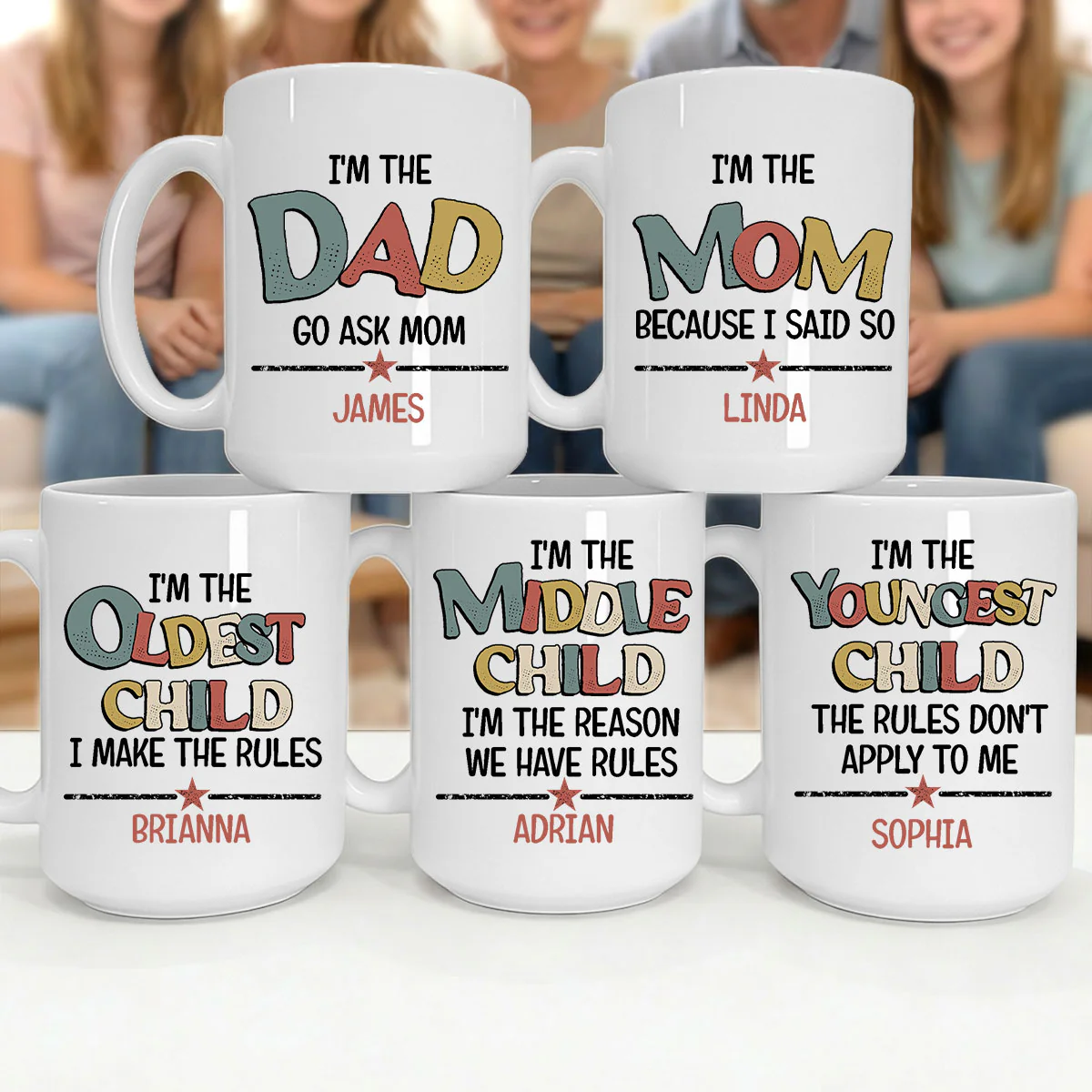Family Rules - Personalized Ceramic Coffee Mug
