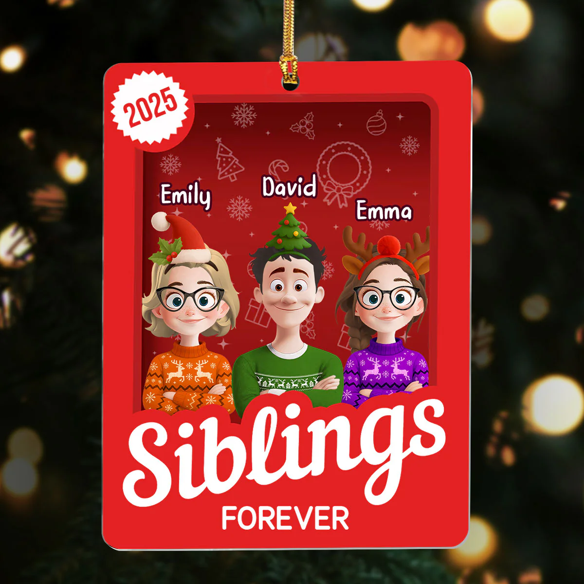 Family Siblings Besties Toy Box - Personalized 1-Layer Acrylic Ornament