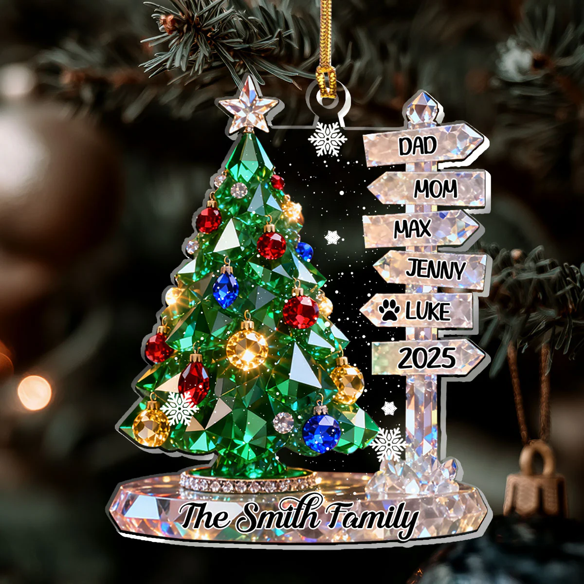 Family Signpost Custom Name - Personalized 1-Layer Acrylic Ornament - Image 6