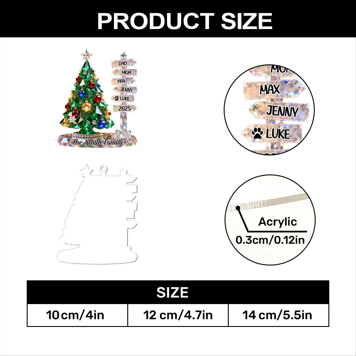 Family Signpost Custom Name - Personalized 1-Layer Acrylic Ornament - Image 7
