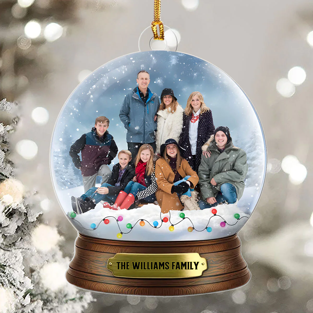 Family Together Custom Photo - Personalized 1-Layer Acrylic Ornament - Image 5