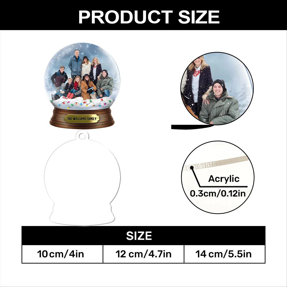 Family Together Custom Photo - Personalized 1-Layer Acrylic Ornament - Image 7