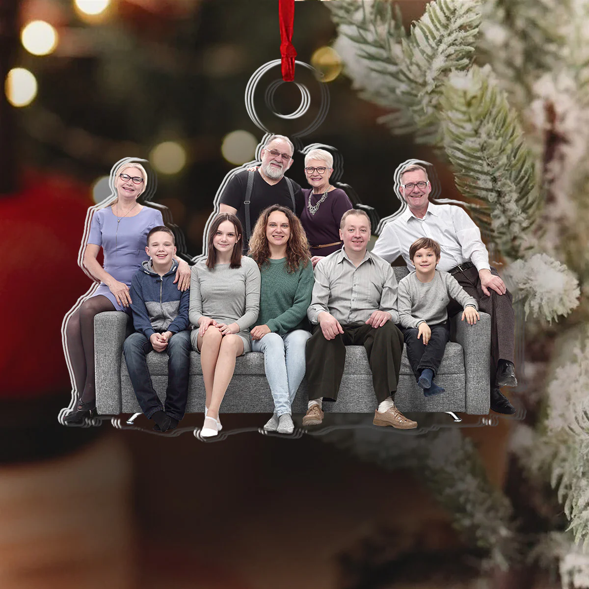 Family Together Custom Photo - Personalized 1-Layer Acrylic Ornament - Image 3