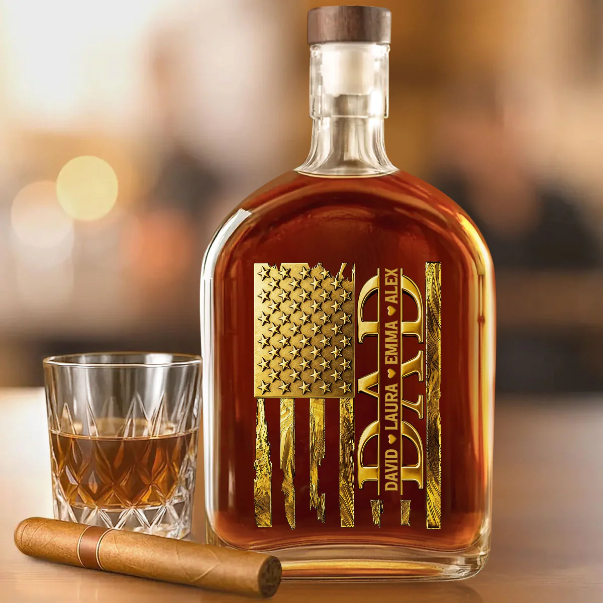 Father's Day Gift For Men - Personalized Whiskey Bottle - Image 2
