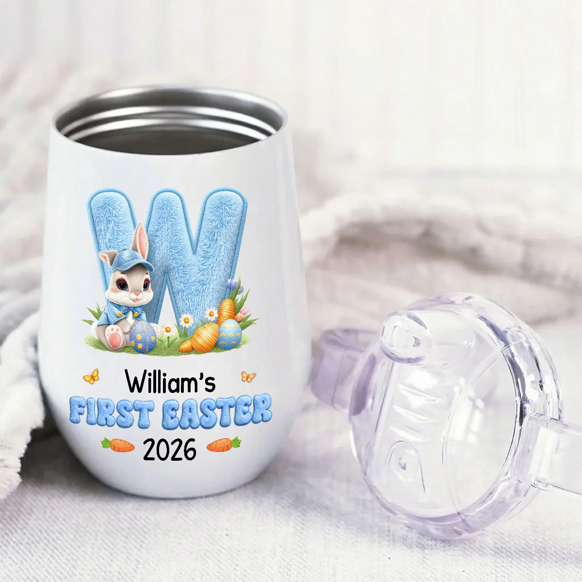 Faux Chenille Easter - Personalized Sippy Cup With Handles - Image 3