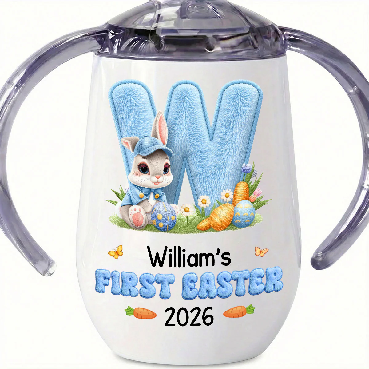 Faux Chenille Easter - Personalized Sippy Cup With Handles - Image 5