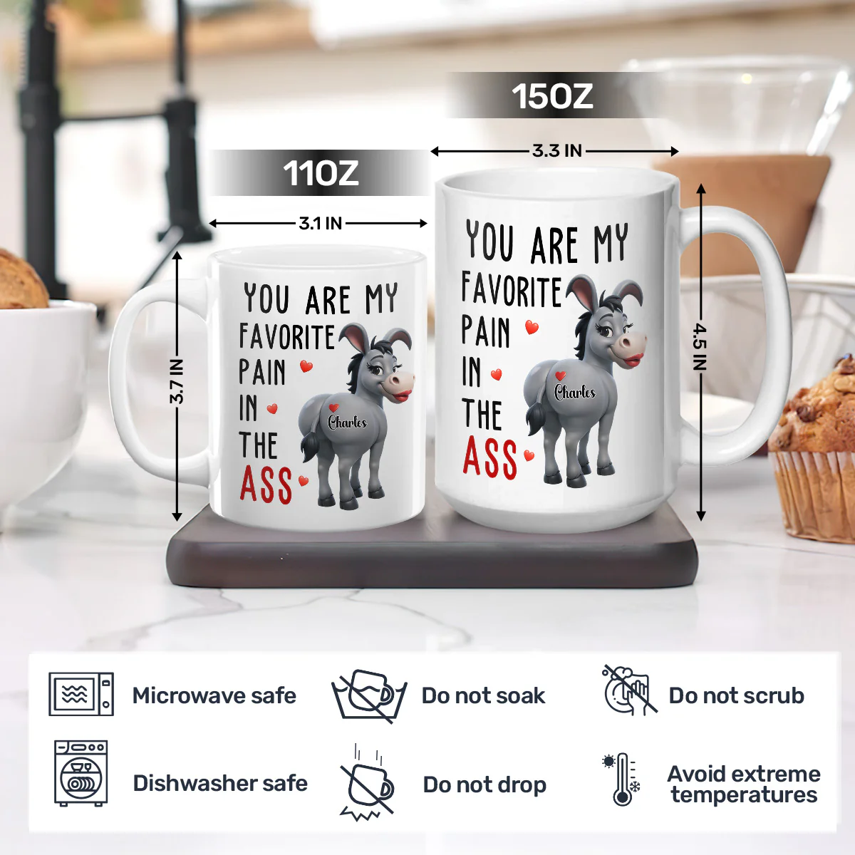 Favorite Pain In The Ass - Personalized Ceramic Coffee Mug - Image 6