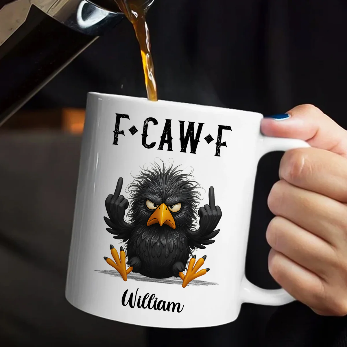 FCAWF Crow - Personalized Ceramic Coffee Mug - Image 5